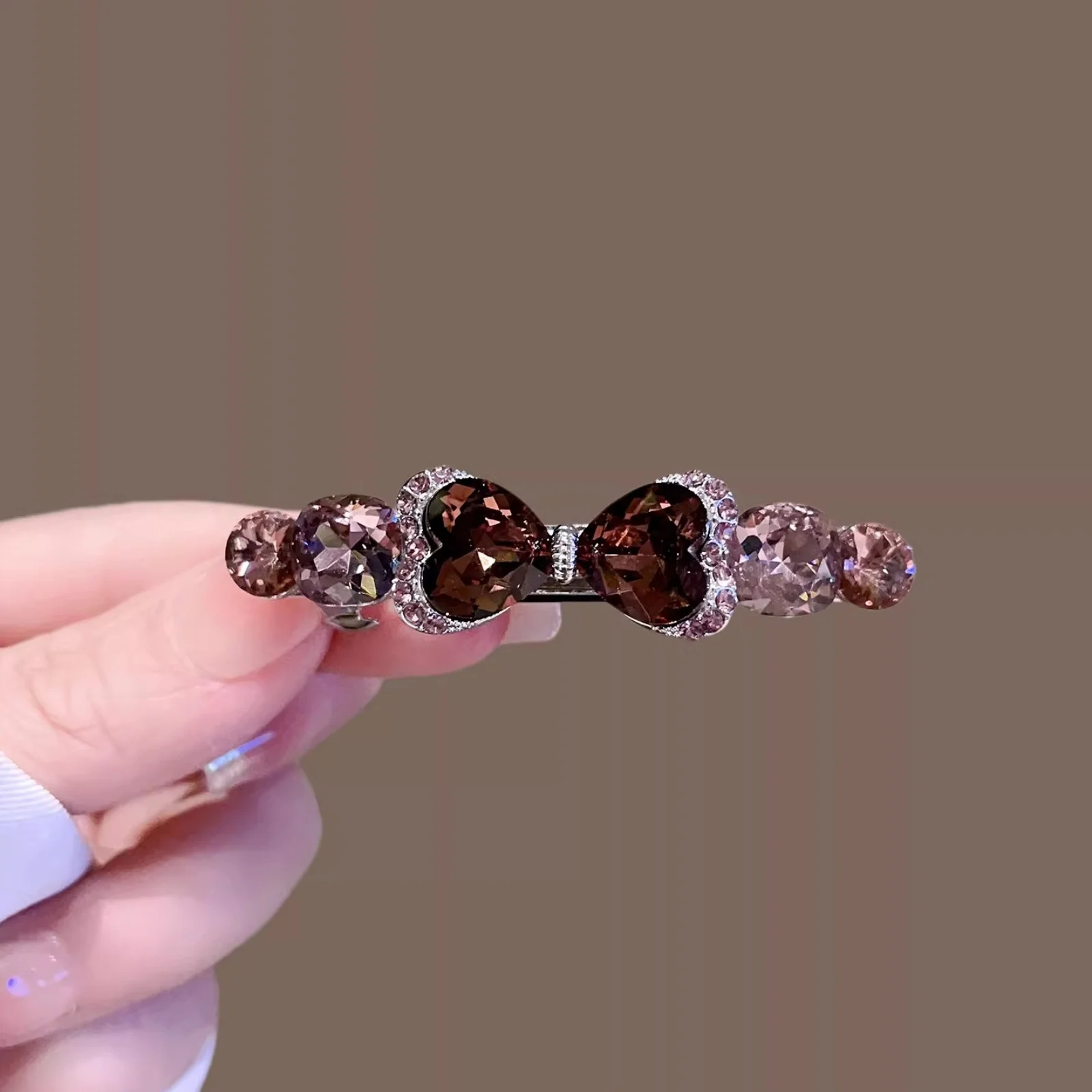 1 Stück Hochwertige Luxuriöse Kristall-Haarspange für Damen, Premium-Federklemme, Elegante Halbupdo-Haarspange & Oberkopf-Clip, Stilvoll