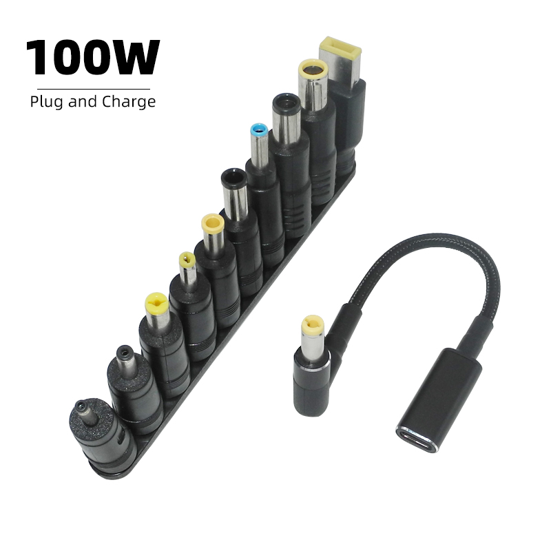 100W Type C Laptop Power Adapter Connector Plug USB Type C to Universal Laptop Charger Jack Charging Cable Cord for Notebooks