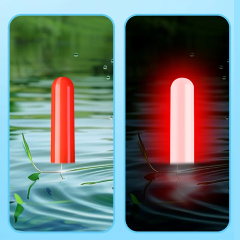 2 Stück Elektrische Schwerkraftsensor-Schwimmer + 2 CR425 + 1 Röhre + 1 Tasche Haken + 1 Schwimmerhalter Farbwechsel Leuchtende Nano-Bobber Zubehör – Detail 3