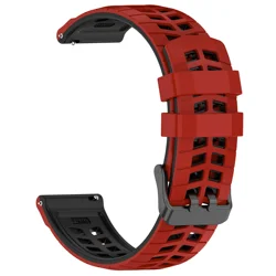 Versatile 22mm Silicone Watch Band Strap - Premium Quality - 22MM (Red Black)