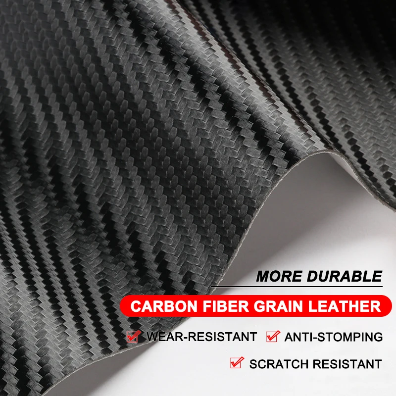 Carbon Fiber Look Door Sill Protectors - Scratch Resistant & Easy to Install (4-Pack)