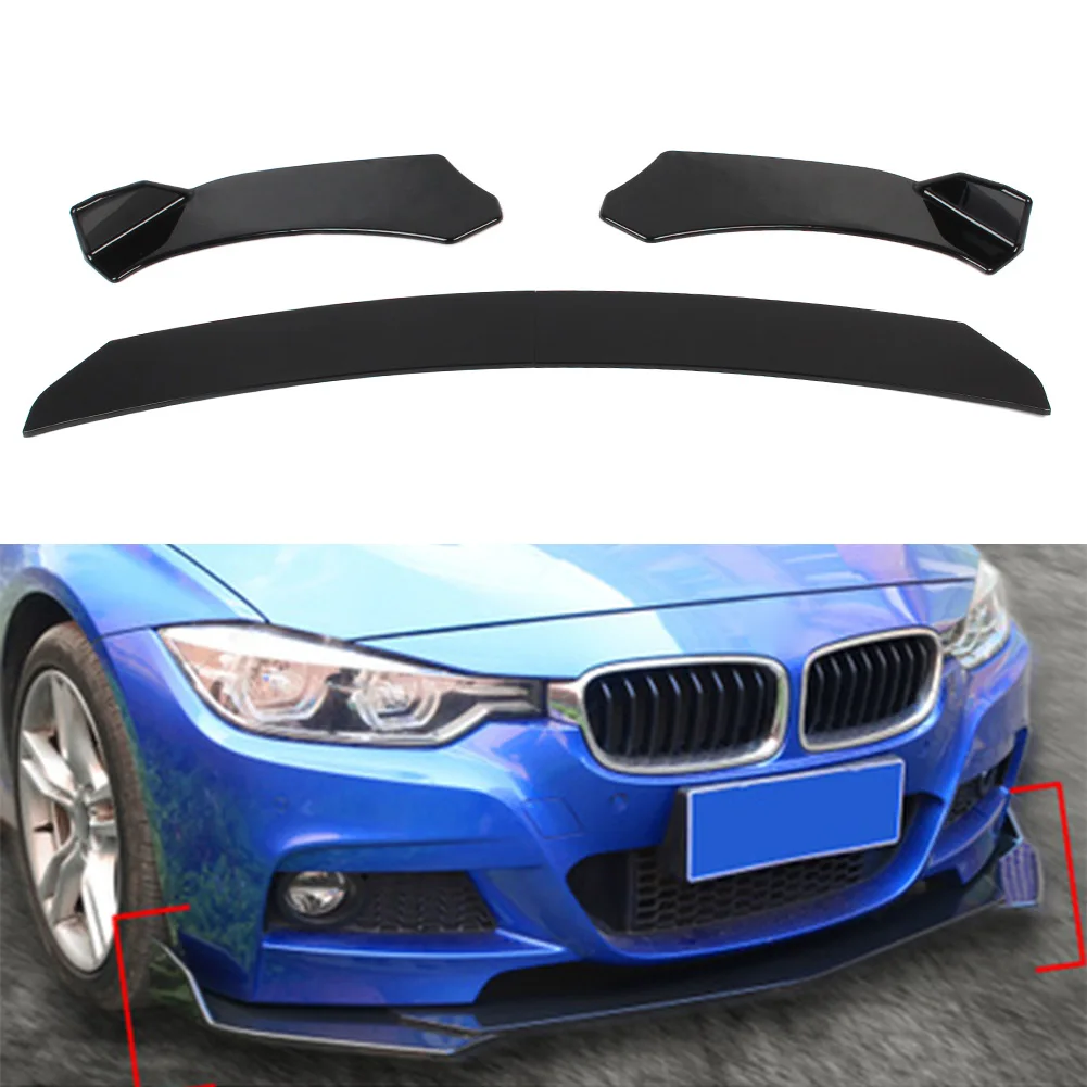 

Universal Car Front Bumper Lip Spoiler Chin Splitter Body Kit Glossy Black ABS Plastic