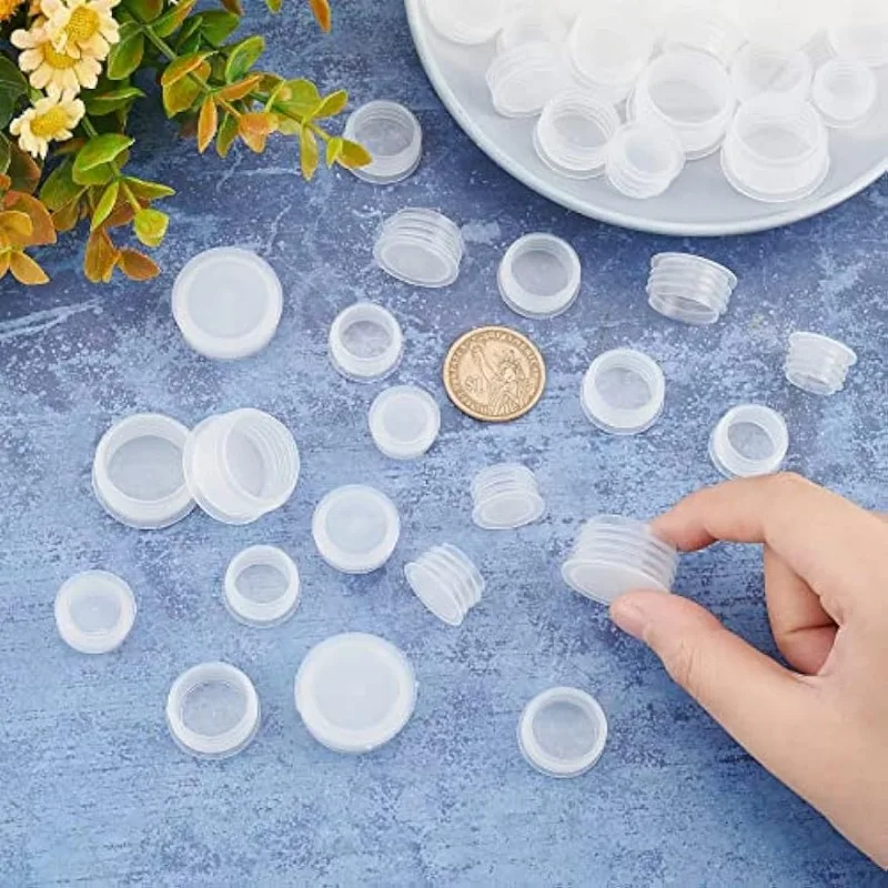 Silicone Stoppers 5 Size 50PCS Salt and Pepper Shaker Stoppers Plastic Salt Shaker Plug Stopper 1/2 to 7/8 Inch Replacement Plug Bottle Caps