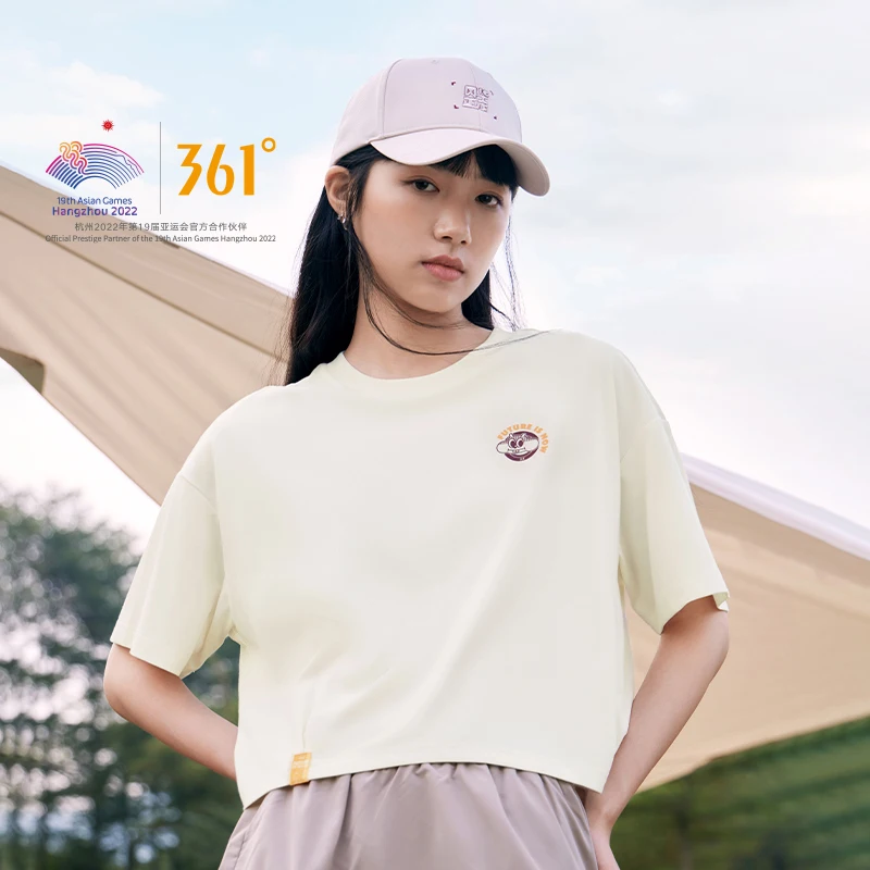 

Женская Спортивная футболка 361 градусов, Свободный Повседневный короткий топ, дышащий хлопковый женский топ с круглым вырезом и коротким рукавом, 662329104