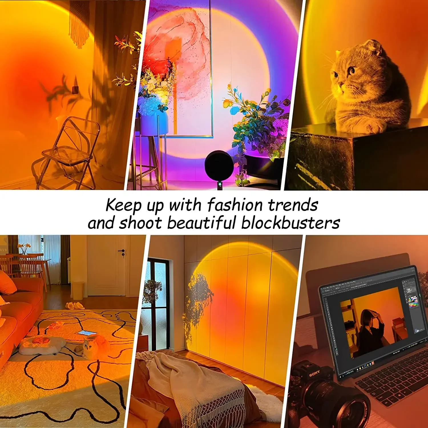 LED Sunset Lamp Nightlights USB Projector Birthday Party Decoration Mood Lights For Bedroom Living Room Wall Photography led light