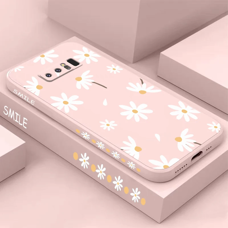 White Sunflower Silicone Shatterproof Phone Case with Camera Protection