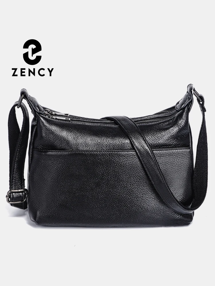 

Zency 100% Genuine Leather Fashion Purple Women Shoulder Bag High Quality Elegant Lady Crossbody Bags Black Messenger Bag 2023