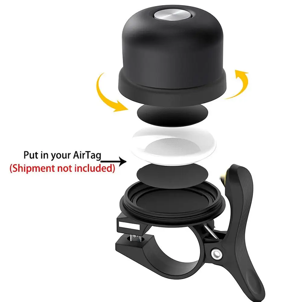 Metal Bicycle bell For Airtag Case Aluminum Alloy Waterproof Bike Mount GPS Tracker Anti-lost Holder For Apple AirTag Bike Acces