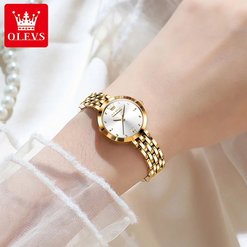 OLEVS 9992 Women's Watch Fashion Small Dial Quartz Watch For Women High Hardness Coated Mirror 30M Waterproof Ladies Wristwatch