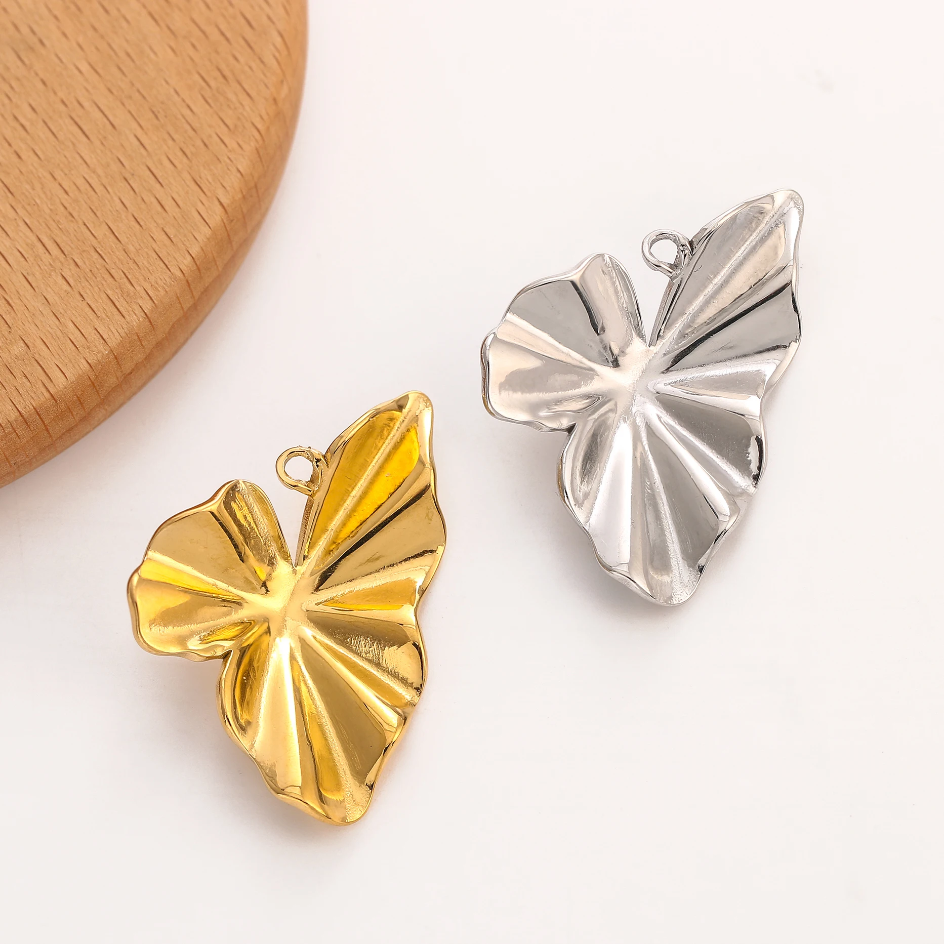 3 teil/los Edelstahl Blume Charme für Schmuck Herstellung liefert DIY Ohrringe Halskette einfache Mode trend ige Party Charme Schmuck – Detail 8