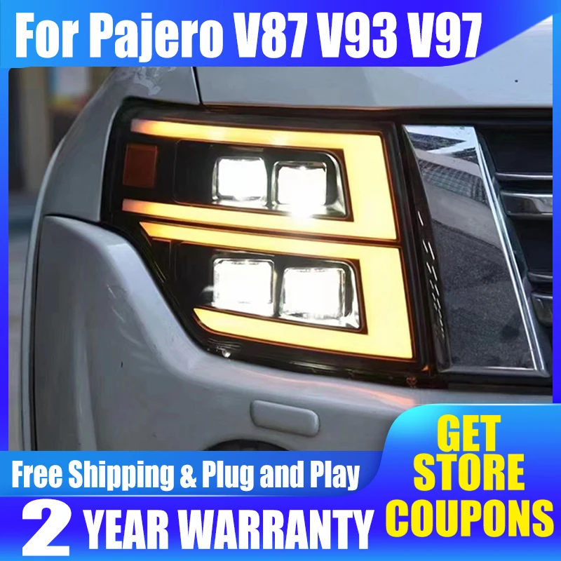 

Head Lamps For Mitsubishi Pajero V87 V93 V97 2009-2021 LED Headlight DRL Running Light LED Dynamic Turn Signal Auto Accessories