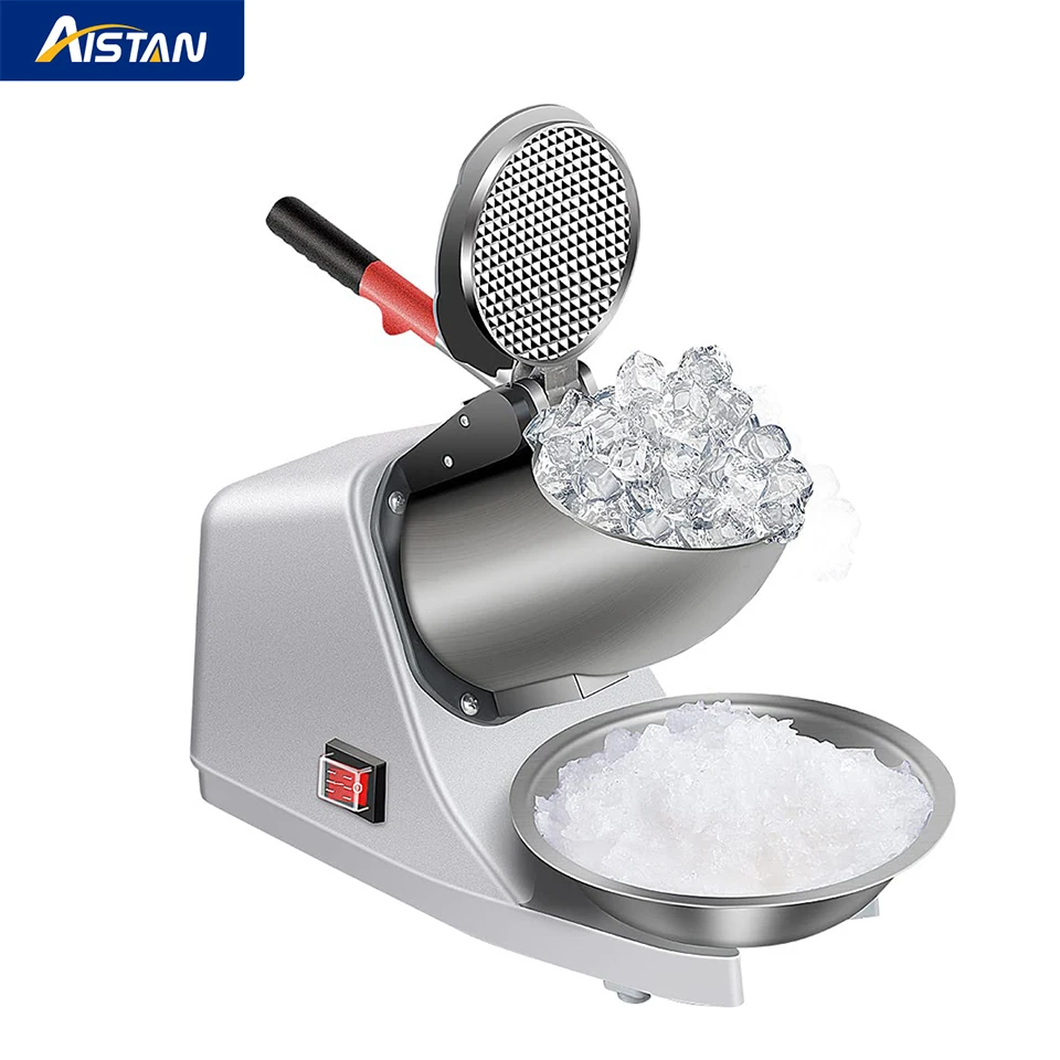 HD109 Electric Ice Crusher Double Blades Ice Crusher Shaver Stainless Steel Shaved Machine 380W Snow Cone Machine