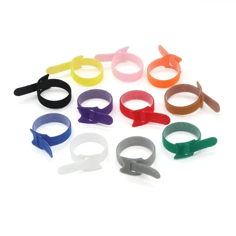 Attaches Auto Adhesive Velcros Strap 10/30/50Pcs Wire Fixing Strap Sewing Reusable Long T-tie Computer Data Cable Ties DIY Tape