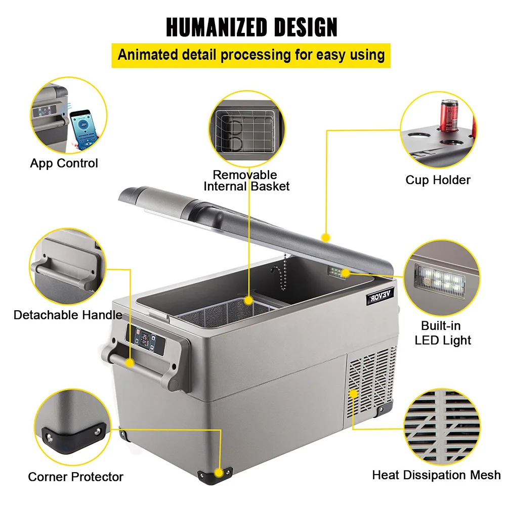 35L/45L/55L Portable Car Refrigerator Travel Refrigerator Small Car Freezer for Travel Electric Freezer