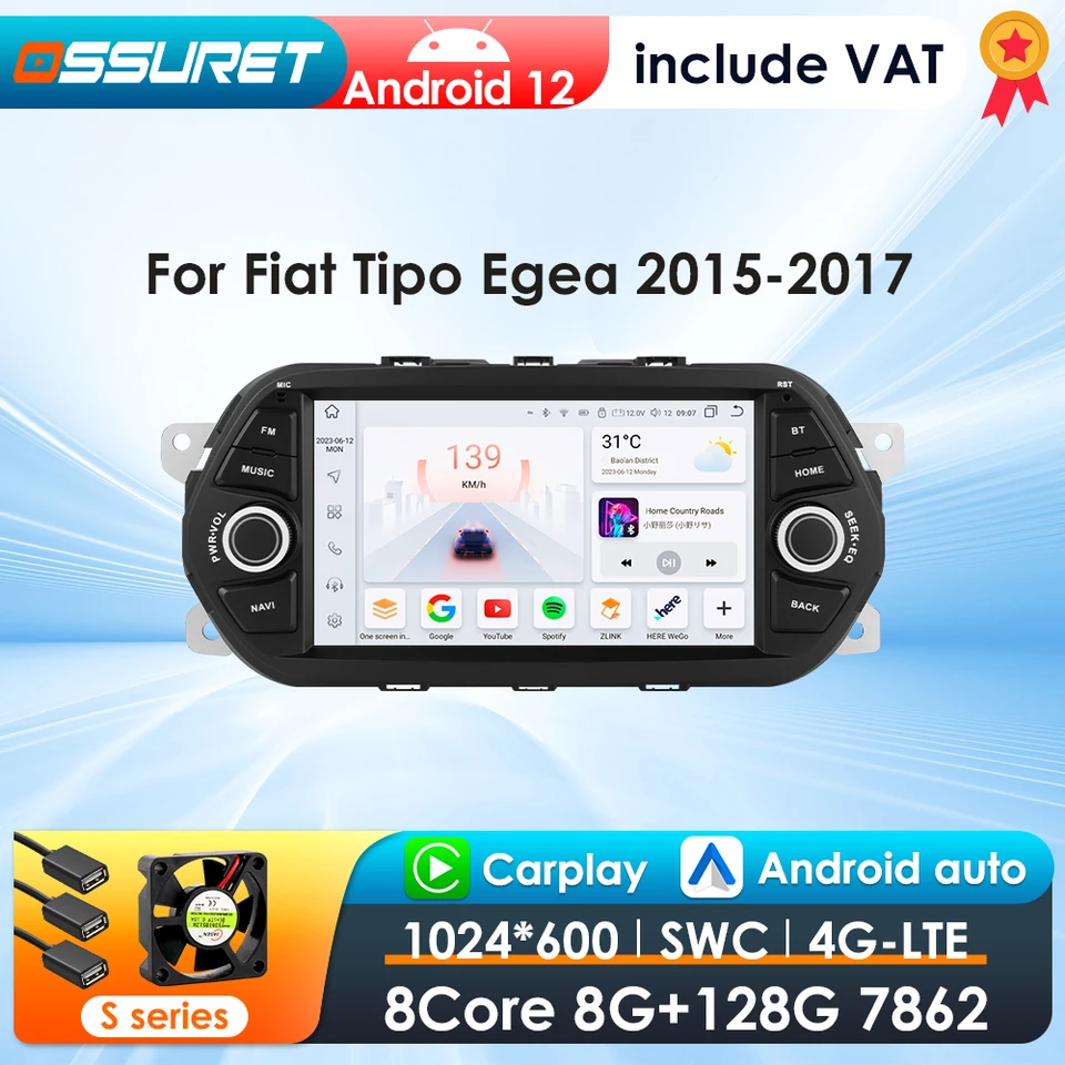 Android Autoradio Für FIAT Tipo Egea 2015 2016 2017, Hikity 7" Touchscreen Autoradio Mit Navi