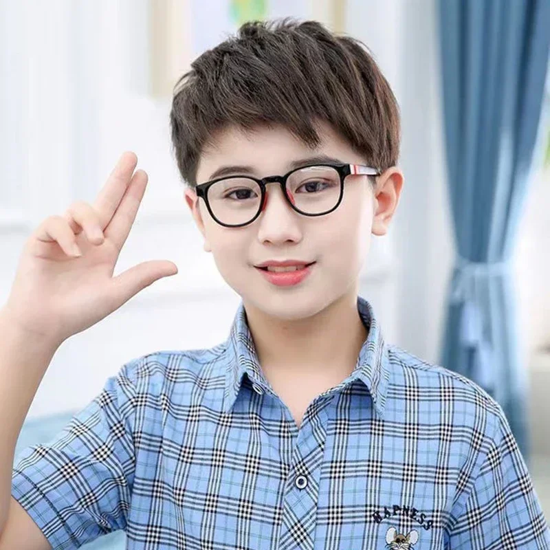 Anti Blue Light Glasses Kids Glasses Anti Blue Light Kids Glasses Square Children Boy Girls Computer Optical Frame Reflective Blocking Eyeglasses Filter TR90 Frame