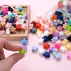 14mm 50Pcs/Lot Silicone Beads Five-pointed Star Shape Baby Teether Chew Pacifier Clip Chain  Accessoies Silico Beads BPA Free 4