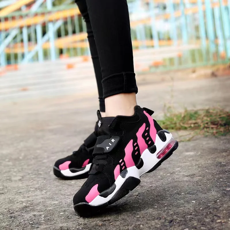 Air-cushioned Sports Shoes Young Unisex Male Female Students Casual Inside the High-Walking Couples Running Tide Sneakers
