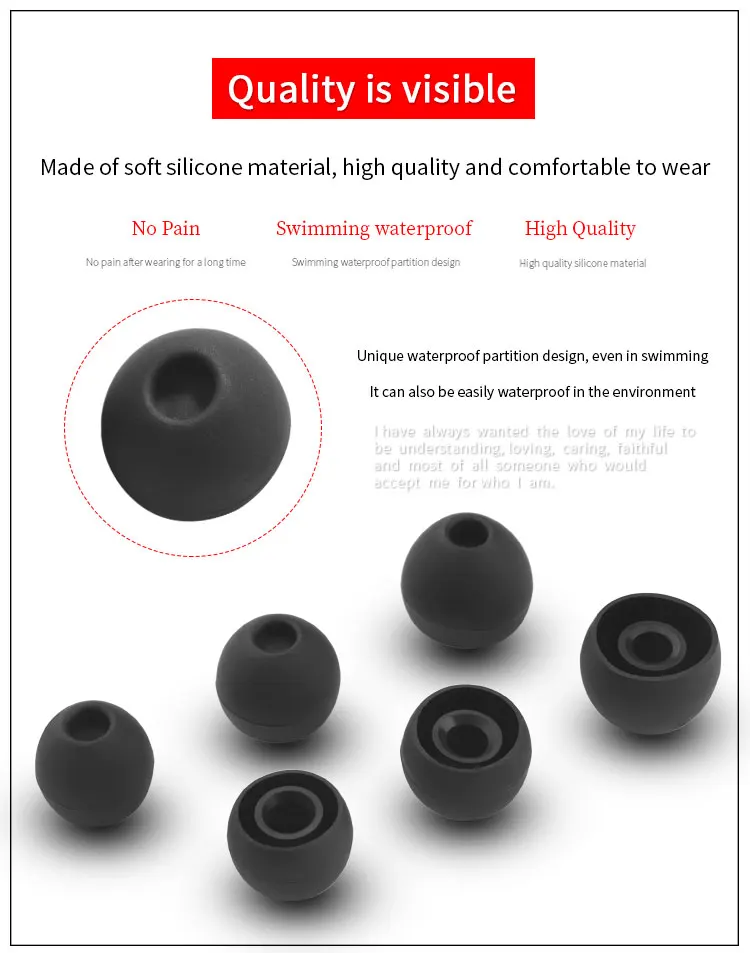 6Pcs Silicone WaterProof Ear Tips for Sony NW-WS413 WS414 Eartips WS625 WS623 SSE-BTR1 Earbuds Swimming Tips Soft Earplugs