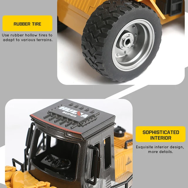 Huina 1530 RC Excavator Remote Control Car 6CH crawler Engineering Vehicle Tractor Model Car 2.4G Digging Toys For Boy Child 4
