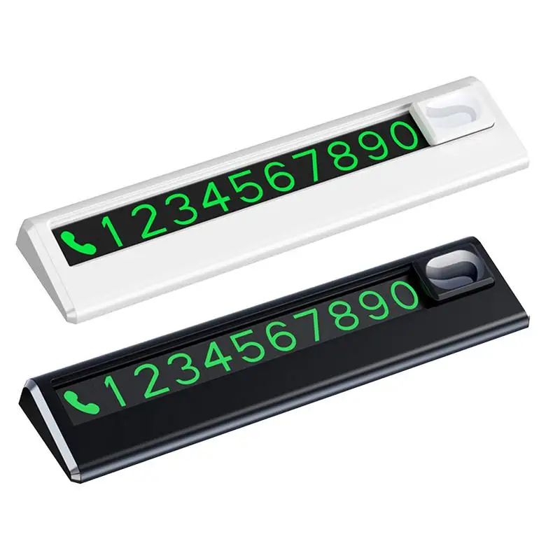 Car Temporary Parking Plate Mini Parking Phone Number Plate with Traceless Glue Glow Magnetic Traceless Glue Phone Number Plate
