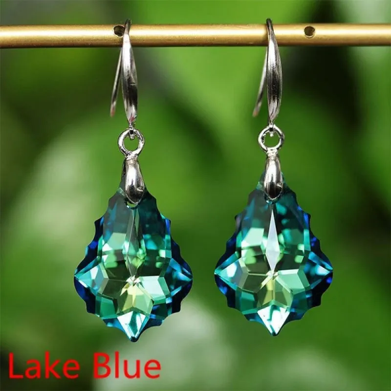 Drop Earrings Fashion Simple Rainbow Color Ladies Colorful Gemstone Teardrop Crystal for Women Wedding Birthday Gift Anniversary jewelry drop earrings