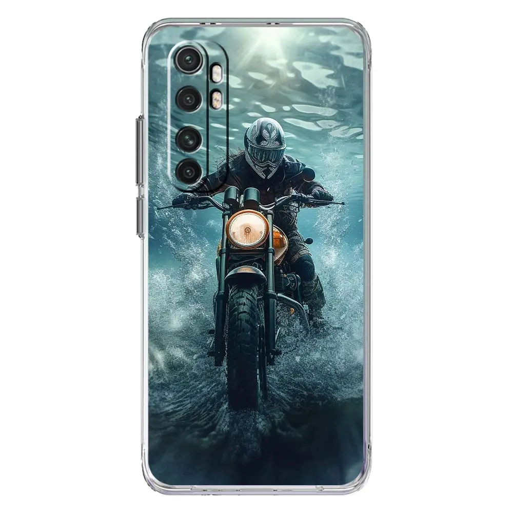 Clear TPU Phone Case with Cool Motorcycle Design