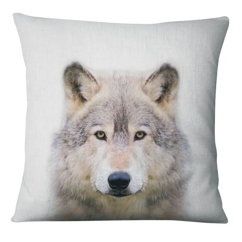 navy cushions Nordic Art Animals Painting Print Pillowcase Wolf And Deer Cushion Decorative Pillows Home Decor Sofa Throw Pillow Case 17*17in bench cushions indoor Cushions