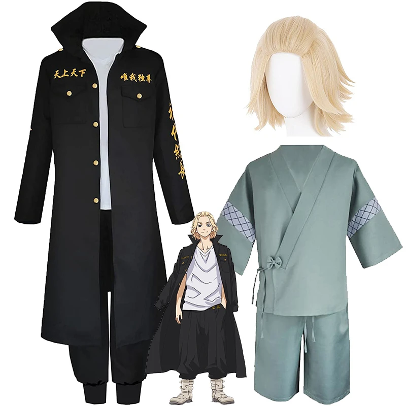 

Костюм для косплея Sano Manjiro из аниме «Токийский мстители», накидка, куртка, плащ, брюки, парик, костюм на Хэллоуин