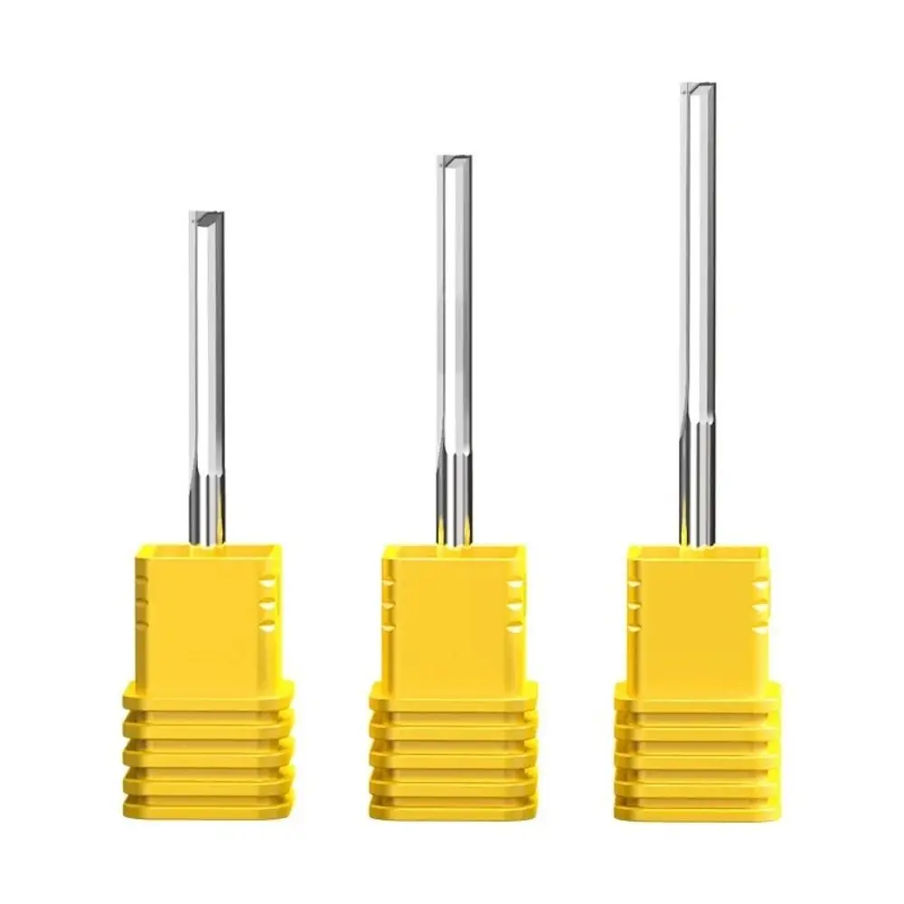 CNC Tool Carbide Straight Slot Milling Cutter 3.175mm Shank Silver End Mill 2 Flute End Mill Woodworking