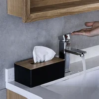 Tissue Box Napkin Holder Case Paper Box Container Bamboo Cover Solid Wood Hotel Storage Box Home Table Decoration 2