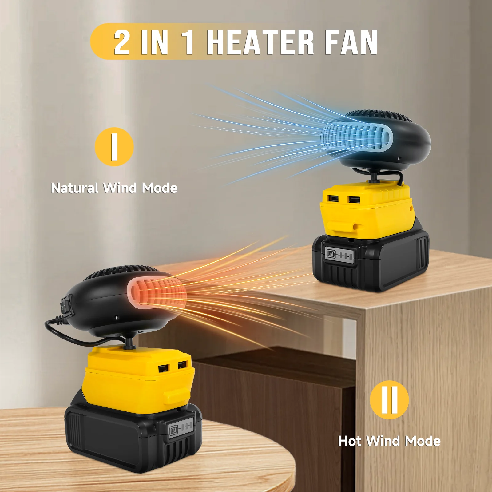 Portable Warm Air Blower Car Heater Cordless Car Defroster Windshield Heater Fas
