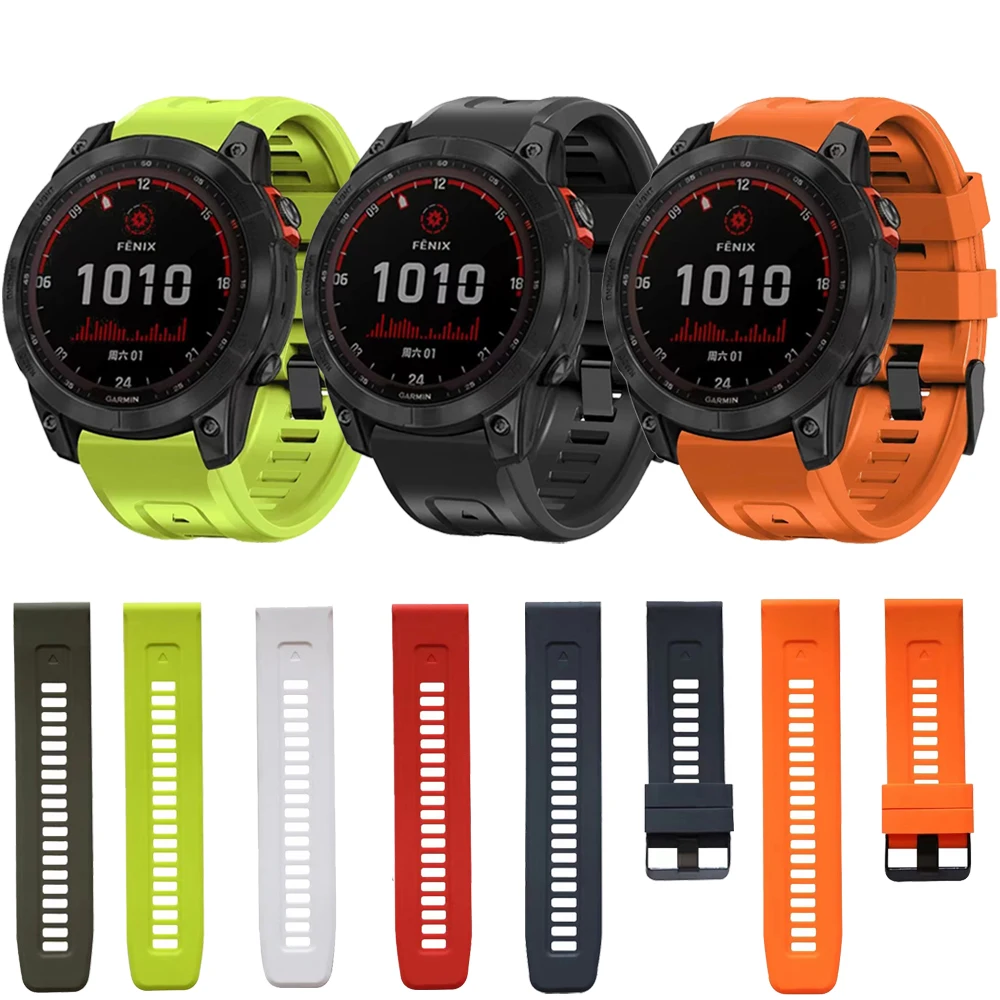 

22mm 26mm Silicone Strap For Garmin Fenix 7X 7 6X 6 5X 3HR Quick Fit Bracelet For Garmin TACTIX DELTA/EPIX/Approach S62 S60 Belt