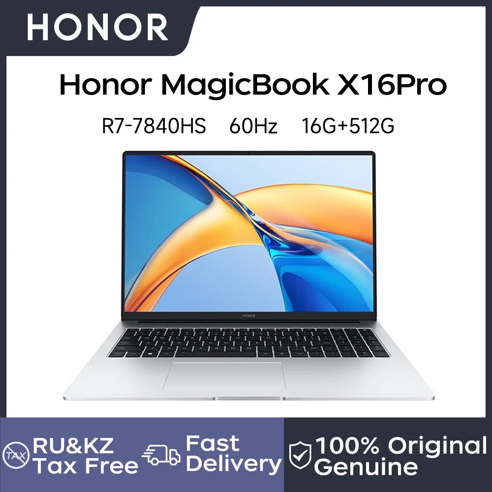 Honor Laptop 2023 MagicBook X 16 Pro Ryzen 16IPS Screen AMD Ryzen 7 7840HS Notebook 16GB RAM 512GB/1TB/2TB SSD Computer PC
