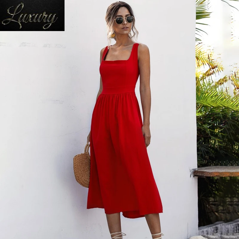 

Women Long Dress Summer Sexy Backless Casual White Black Ruched Slip Midi Sundresses 2024 Ladies Pleated Spaghetti Strap Clothes