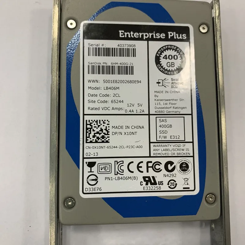 

X10NT 0X10NT Enterprise 400GB 2.5" SAS 6GB/s SSD hard drive hdd