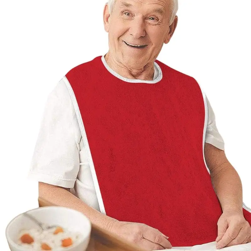 652C 1Pc Reusable Adult Bibs for Eating Waterproof Washable Dining Clothing Protector