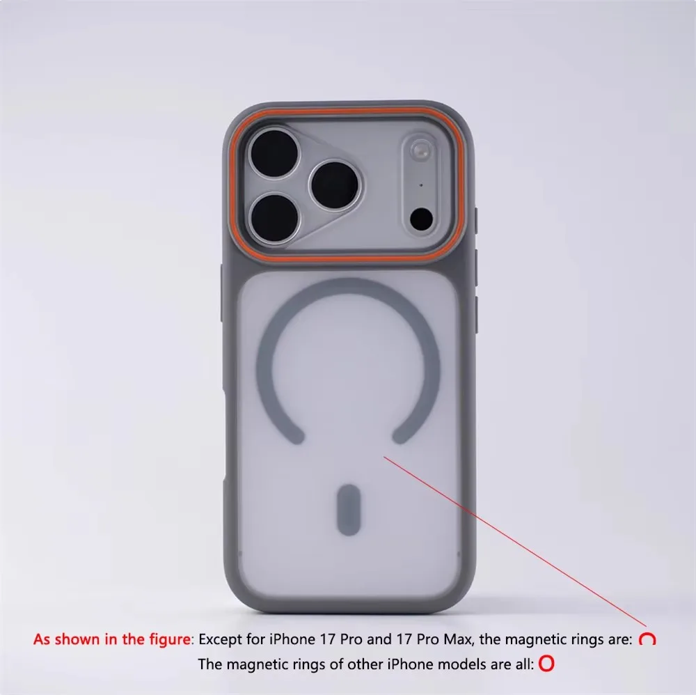 Luxury Matte Translucent Magnetic Shockproof Phone Case with Wireless Charging Capability