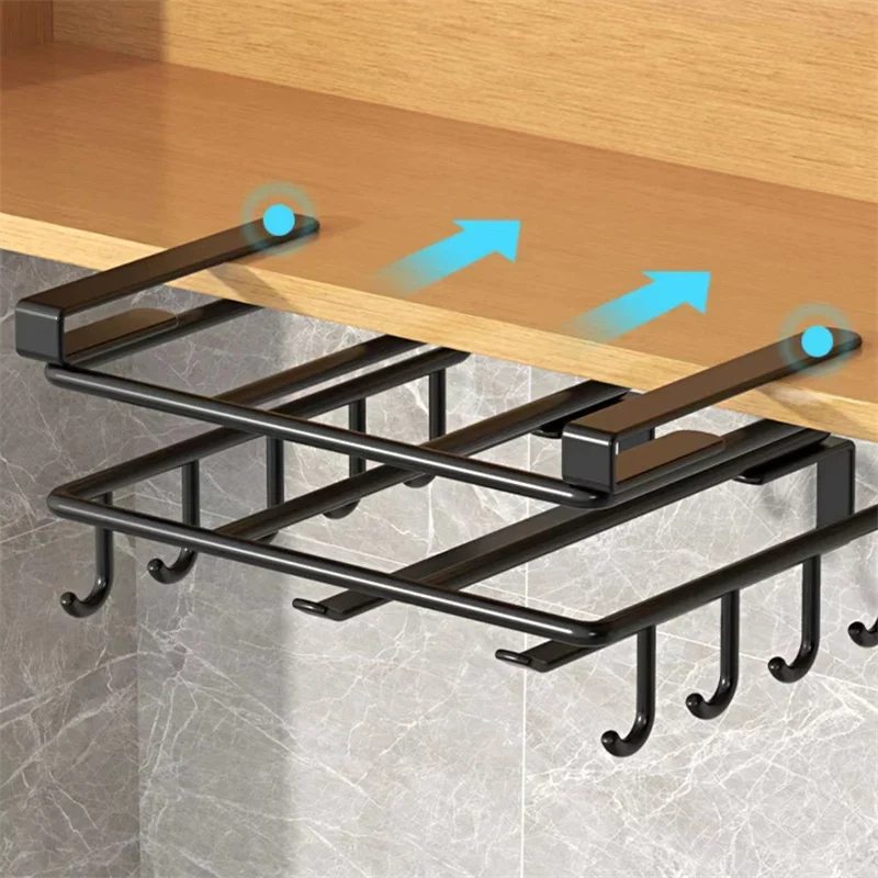Stainless steel Kitchen Hanging Organizer Rack Hooks Paper Towel Rag Cutting Board Pot Cover Storage Shelf