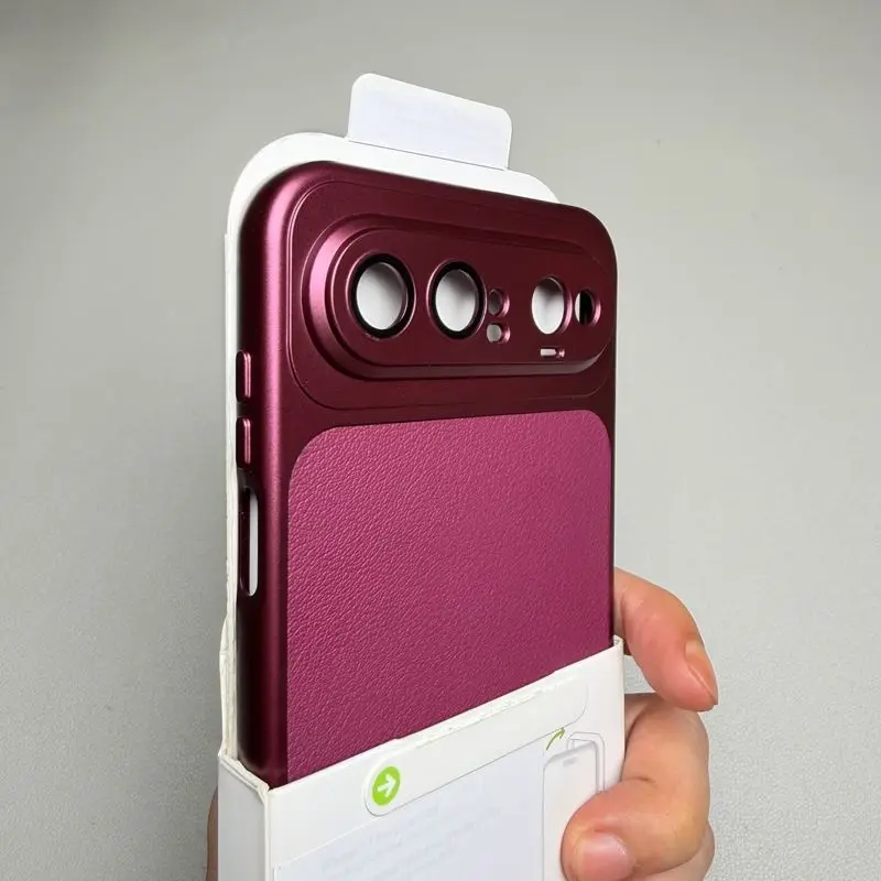 Luxury Matte Leather Back Cover and Lens Protector