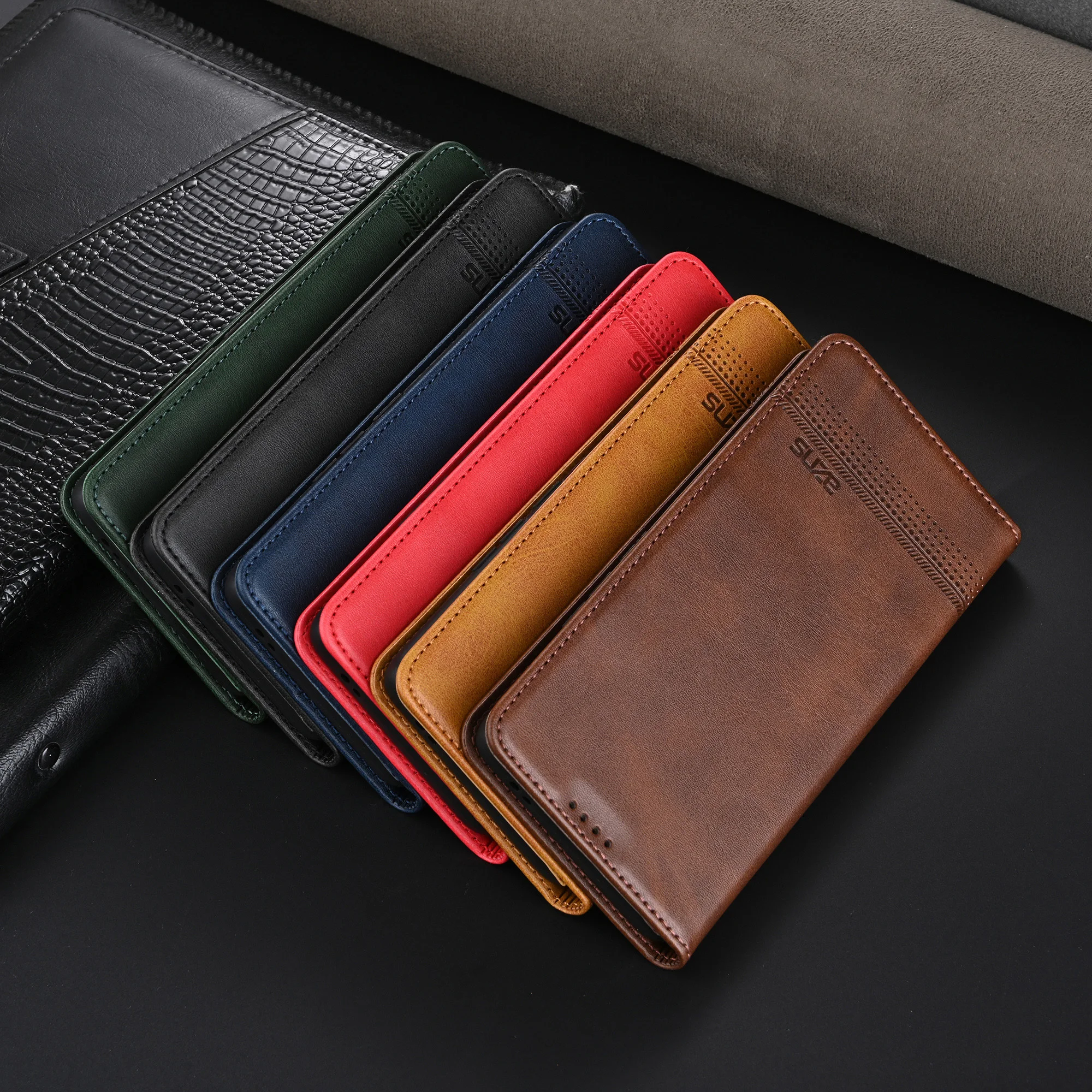 Luxury PU Leather Wallet Phone Case with Card Slot Holder Cover