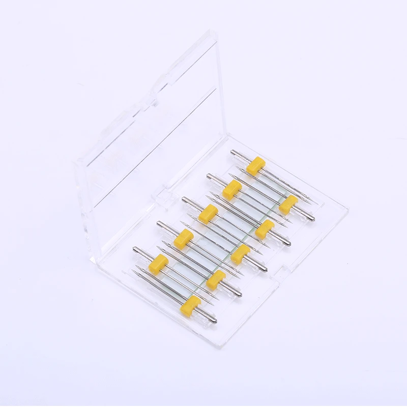 

10PCS Sewing Machine Needles Double Twin Stretch Needles Pins with Plastic Box for Household Sewing Machine DIY Sewing Tools
