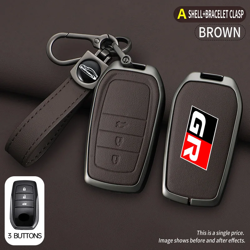 For Toyota GR Sport C-HR Gazoo RAV4 Racing Mirai Avensis Zinc Alloy Car Key Case Cover Protector Keychain Styling Accessories key case cover key case car key shell