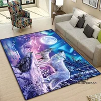 Wolf art Carpets and Rug 3D printing animal Carpet Floor Mat Living Room Bedroom Large Area Soft Carpet Kids Room Rug 1