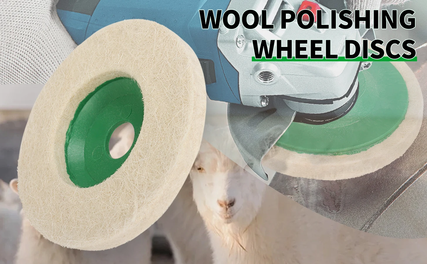 2/5/10 Stück 4' Industrial Wollfilz Polierscheibe Schleifscheibe für Winkelschleifer Metall Rostentfernung – Detail 1