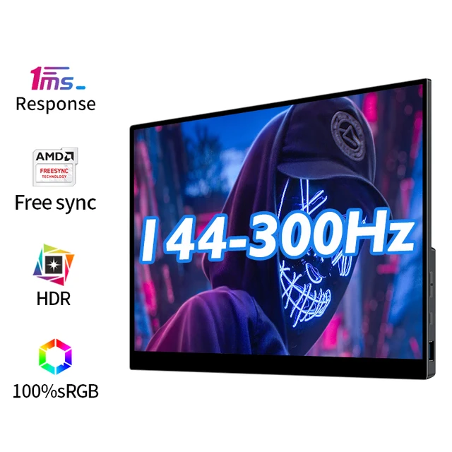 15.6/17.3 Inch 144Hz 300Hz Portable Monitor 1MS HDR Metal Shell Screen Game Display Xbox PS4/5 Switch Laptop _ - AliExpress Mobile