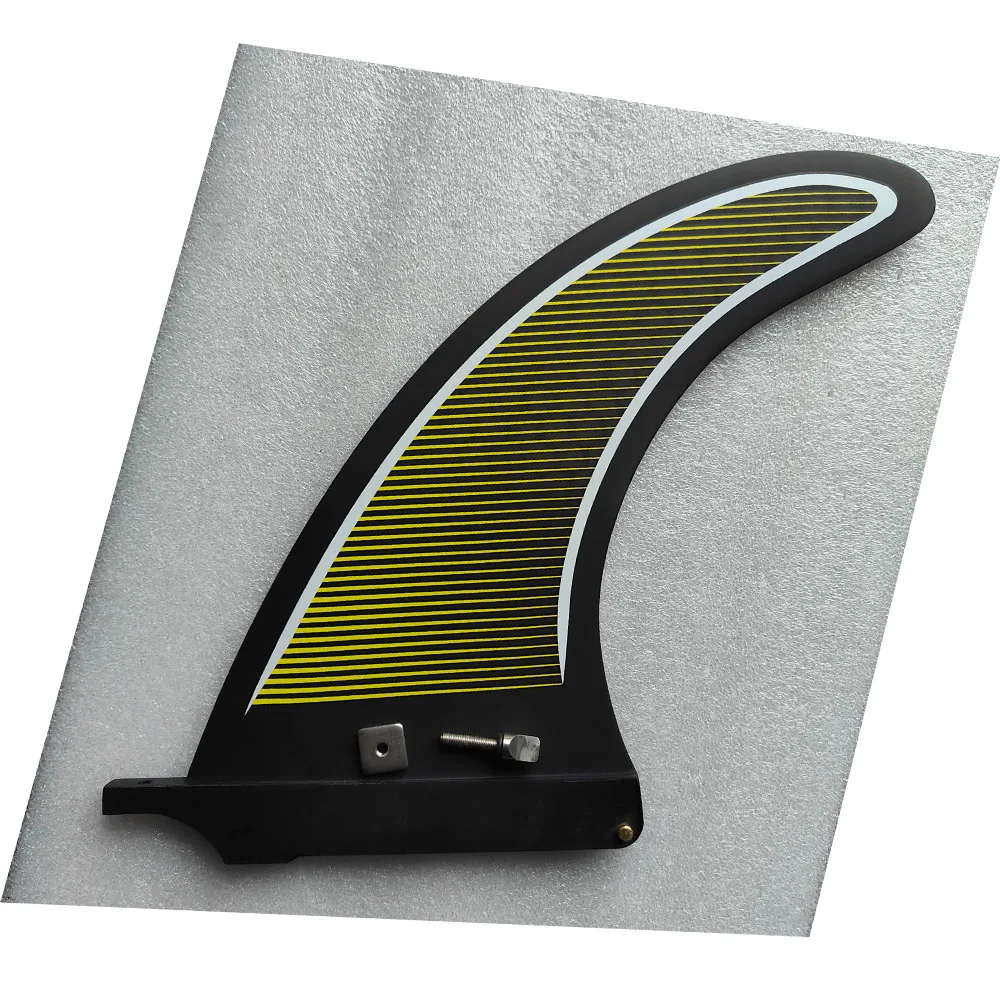 8 inch Surf Longboard Fins Honeycomb Fiberglass Yellow color Surfing Fin Surfboard Fin Single Fins