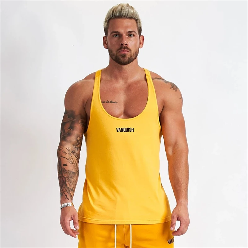 

Outdoor casual men's vest Cotton gym running exercise fitness sportswear Fashion breathable fine belt I vest
