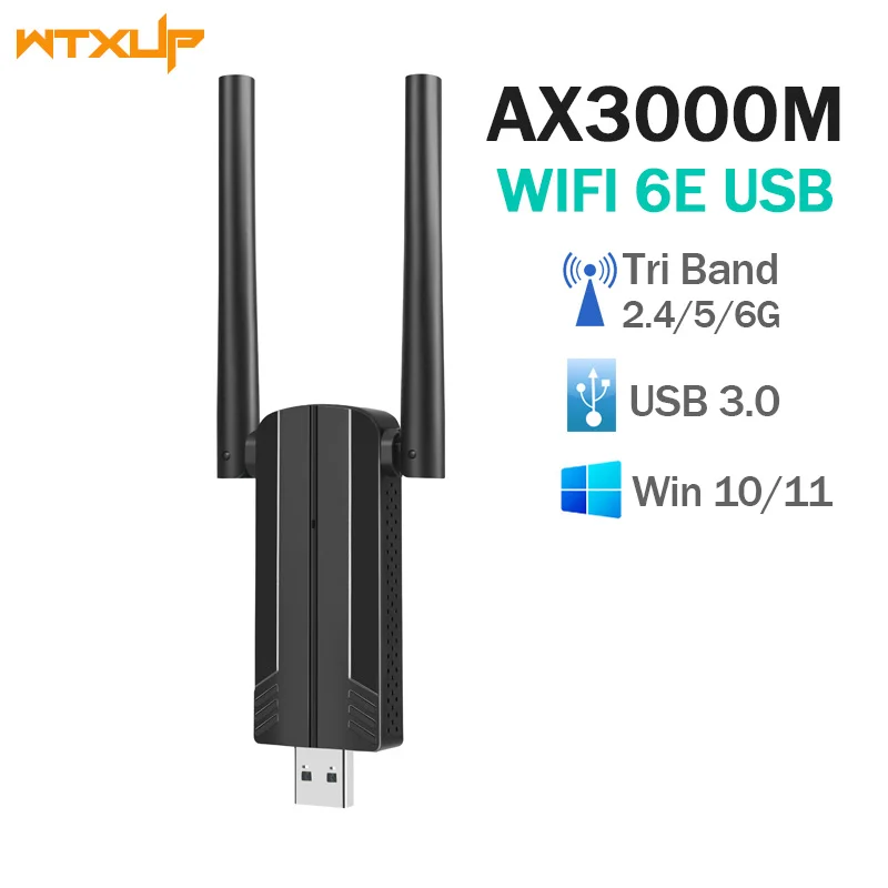

WiFi 6E игровой USB Адаптер 2,4/5/6 ГГц беспроводной ключ USB 3,0 WiFi приемник сетевая карта для Windows 10 11