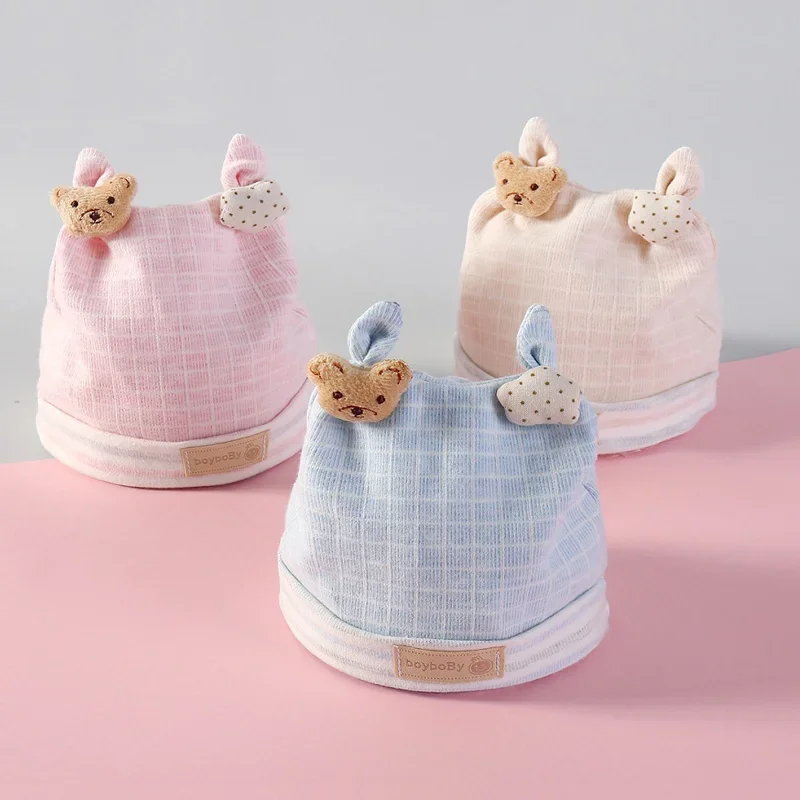 

Cute Bear Star Infant Hat with Bibs Candy Solid Color Cap Boys Girls Baby Beanies Hats Soft Cotton Caps Bibs for 0-6months Baby